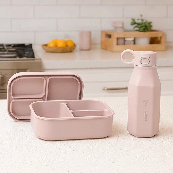 Premium Food-Grade Silicone Leak Proof Lunch Box & Water Bottle Set - Picture 9 of 15